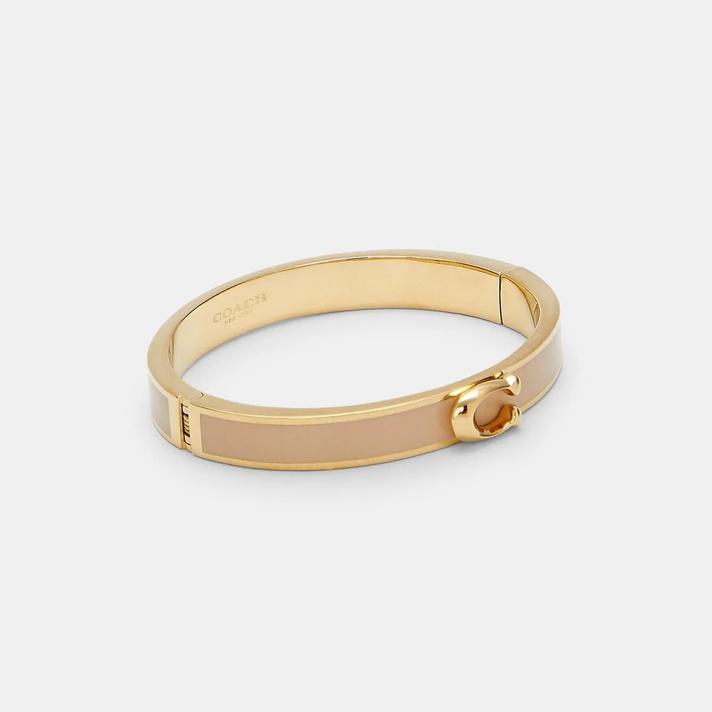 商品Coach|Coach Outlet Signature Push Hinged Bangle,价格¥298,第2张图片详细描述