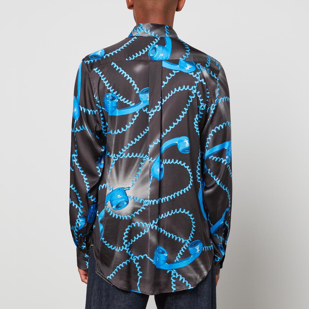 Martine Rose Men's Oversized Phone Print Shirt - Black/Blue商品第2张图片规格展示