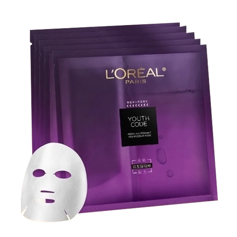 L'oreal 欧莱雅 黑精华面膜青春密码密集肌精华面膜 5片 补水保湿紧致抗初老 商品