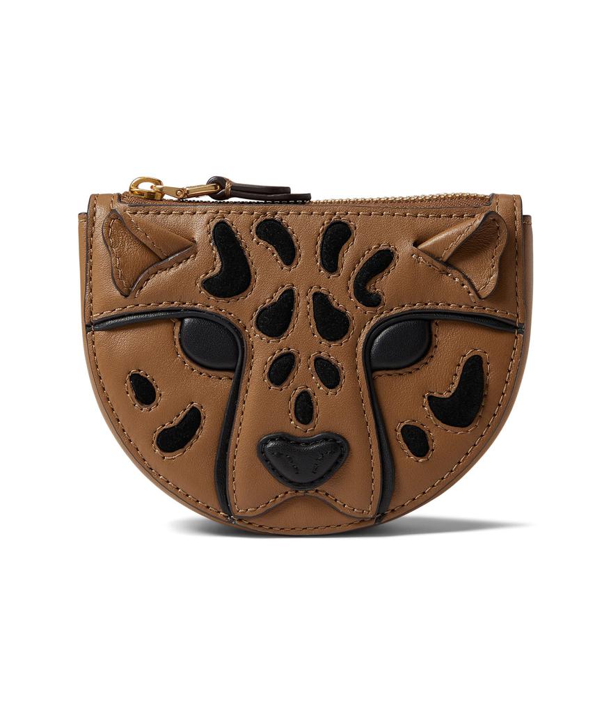 Lucy Smooth Leather 3-D Leopard Coin Purse商品第1张图片规格展示