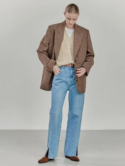 商品EN OR|Oversized Fit Blazer (Brown),价格¥1943,第3张图片详细描述