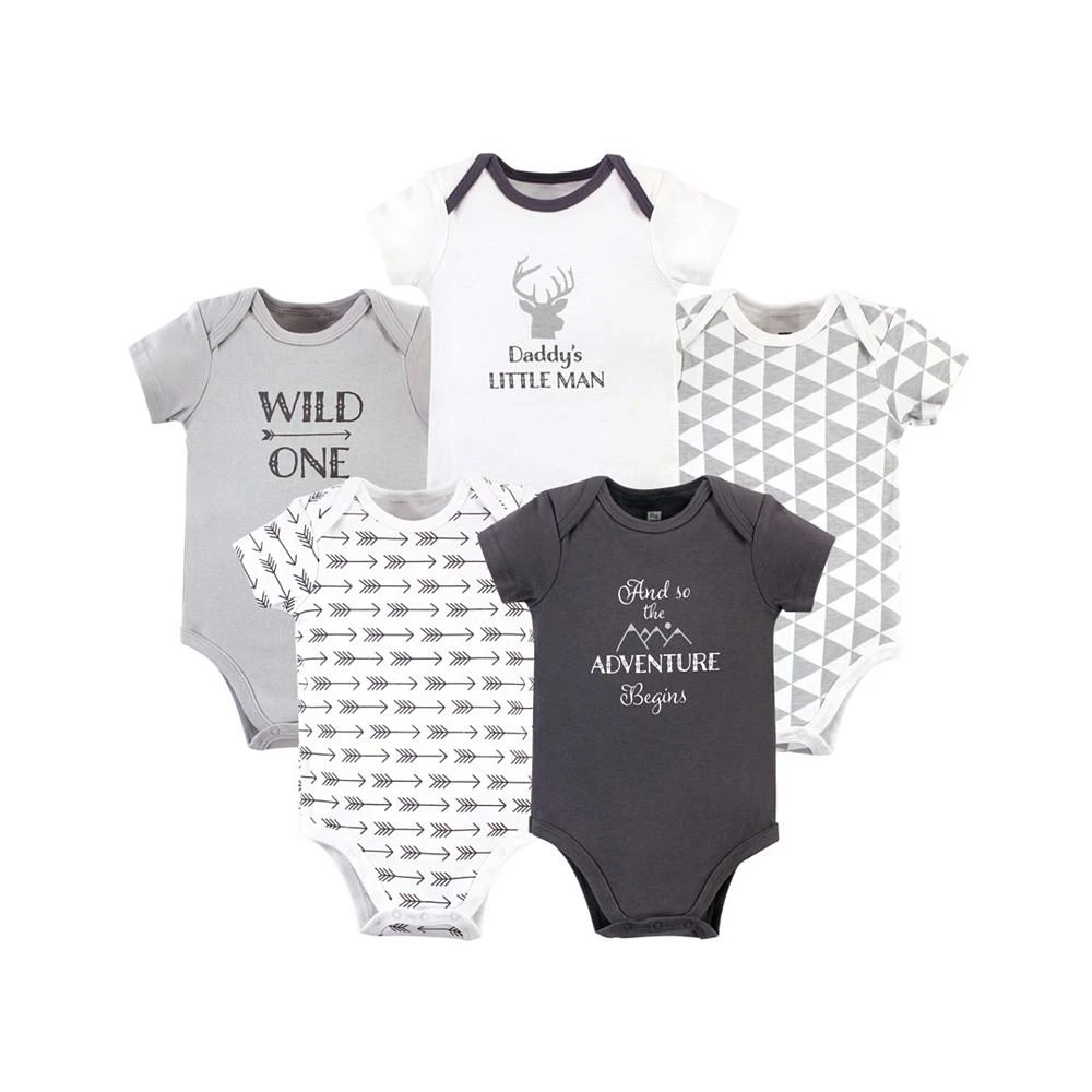 商品Hudson|Baby Girls and Boys and So The Adventure Begins Bodysuits, Pack of 5,价格¥166,第1张图片
