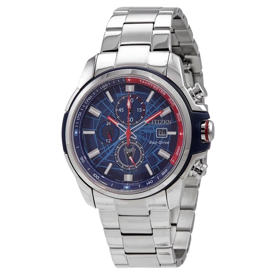 商品Citizen|Marvel Spider-Man Eco-Drive Chronograph Blue Dial Men's Watch CA0429-53W,价格¥1664,第1张图片