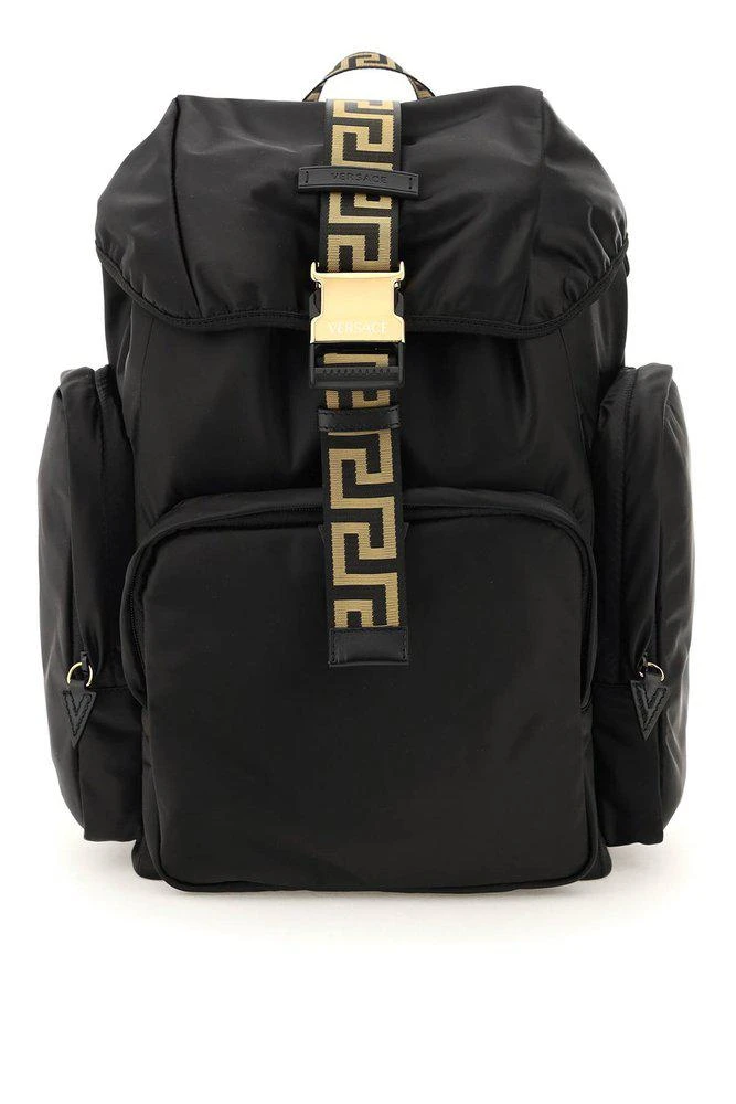 商品Versace|Versace Greca Logo Detailed Buckle Backpack,价格¥8168,第1张图片