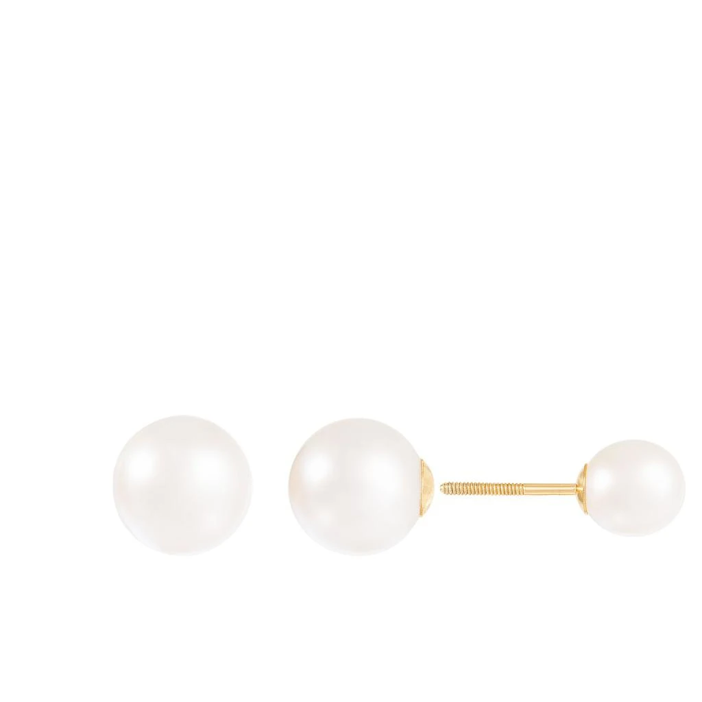 商品Splendid Pearls|14k Yellow Gold 6-6.5mm, 9-9.5mm Pearl Earrings,价格¥1199,第2张图片详细描述