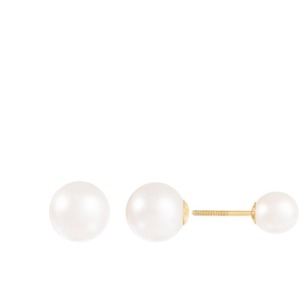 商品Splendid Pearls|14k Yellow Gold 6-6.5mm, 9-9.5mm Pearl Earrings,价格¥1139,第4张图片详细描述