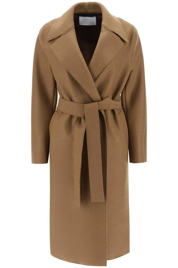 商品Harris Wharf London|long robe coat in pressed wool and polaire,价格¥1471,第1张图片