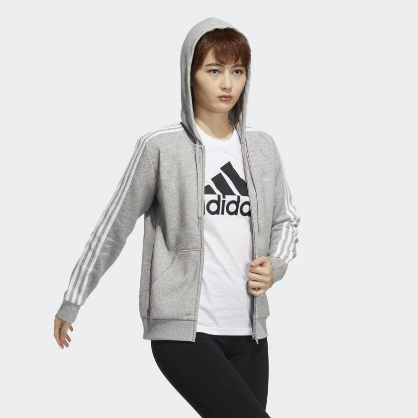 商品Adidas|Women's adidas Essentials Fleece 3-Stripes Full-Zip Hoodie,价格¥335,第4张图片详细描述