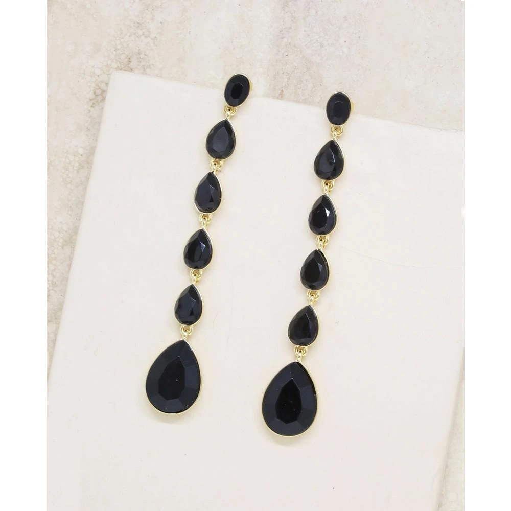 商品Ettika Jewelry|18K Gold Plated Zinc Teardrop Linear Earrings,价格¥335,第2张图片详细描述