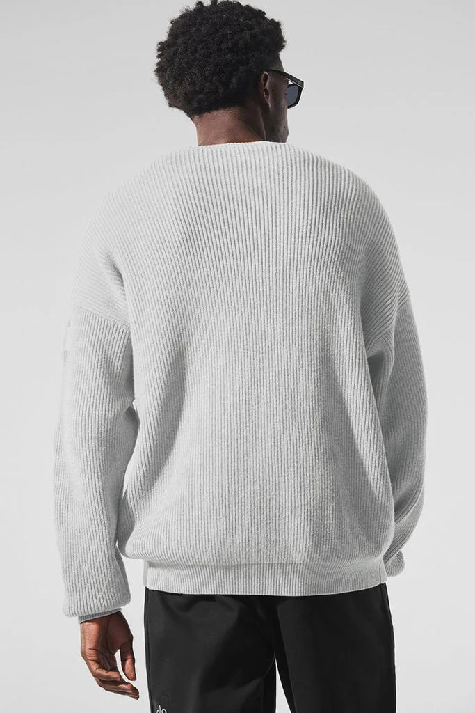 商品Alo|Domain Rib Knit Crew Sweater - Bluestone,价格¥1431,第3张图片详细描述