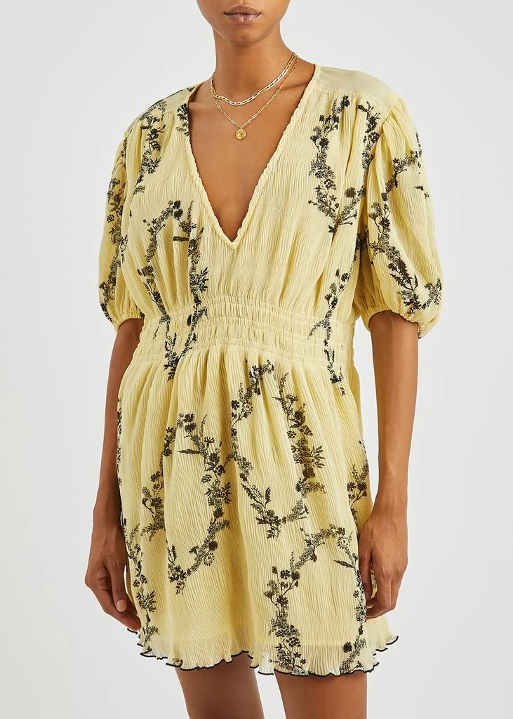 商品Ganni|Floral-print plissé dress,价格¥814,第2张图片详细描述