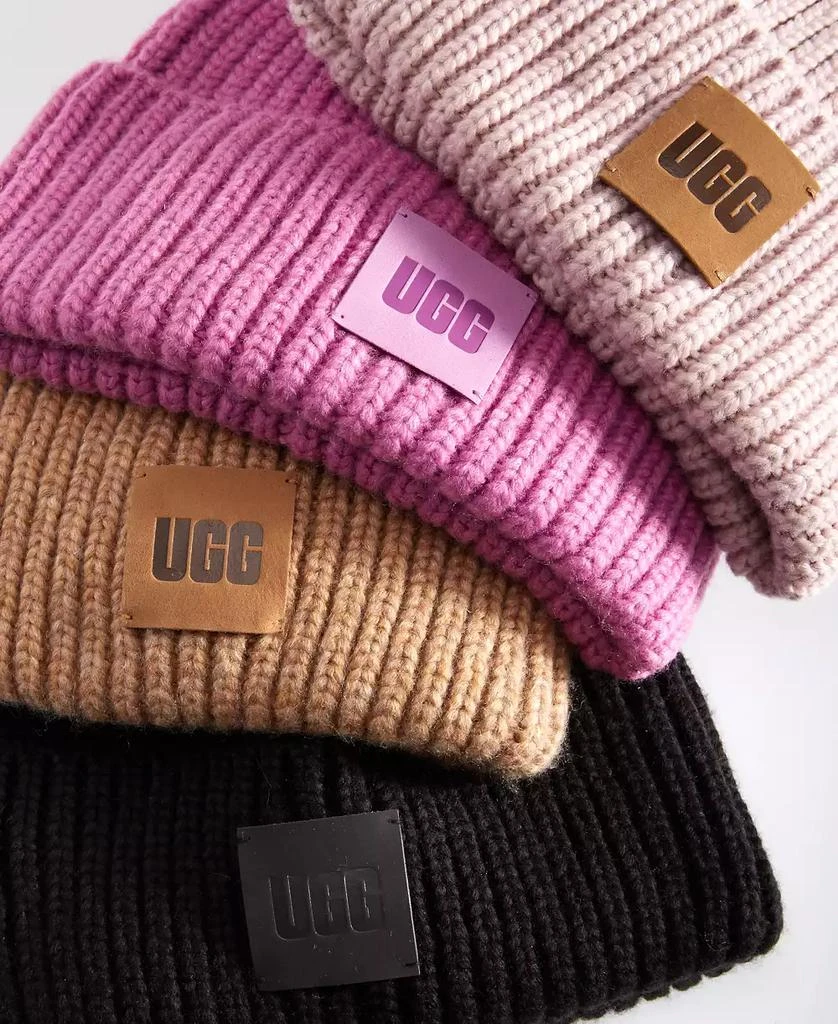 商品UGG|Women's Chunky Rib-Knit Logo-Patch Beanie,价格¥434,第3张图片详细描述