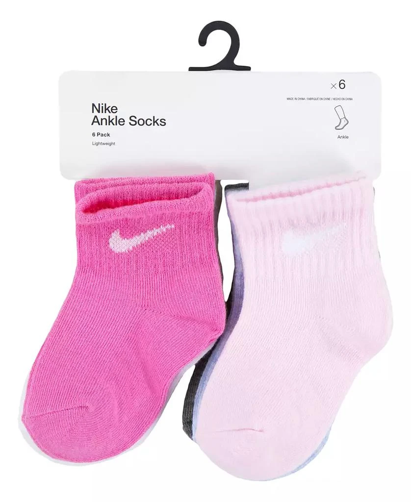 商品NIKE|Baby Boys or Baby Girls Assorted Ankle Socks, Pack of 6,价格¥69,第3张图片详细描述