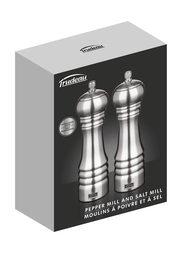 商品Trudeau|8-Inch Professional Salt Mill/Pepper Mill Set, Stainless Steel,价格¥804,第2张图片详细描述