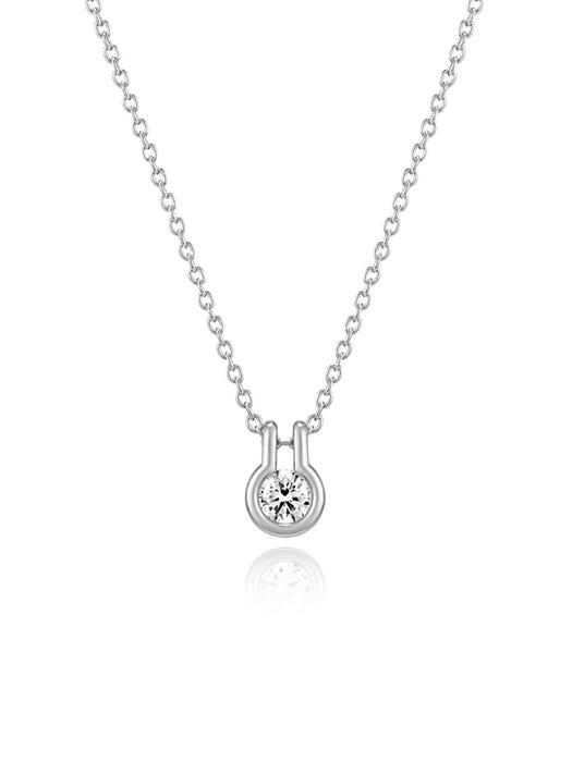 Happiness 14K 0.1ct Diamond Necklace - White Gold商品第1张图片规格展示