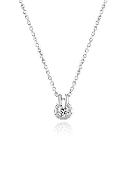 商品hyeres-lor|Happiness 14K 0.1ct Diamond Necklace - White Gold,价格¥3173,第1张图片