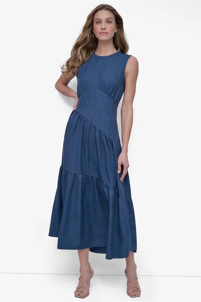 navy blue dress for baby girl Dkny Women's Center-Ruched Asymmetric-Hem Dress SZ 16 NWT main image 0