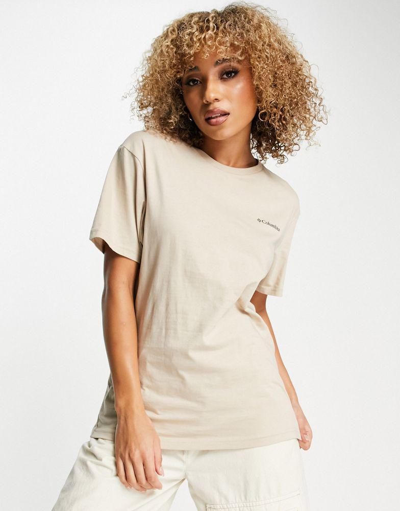 商品Columbia|Columbia Alpine Way boyfriend fit t-shirt in stone Exclusive at ASOS,价格¥216,第4张图片详细描述