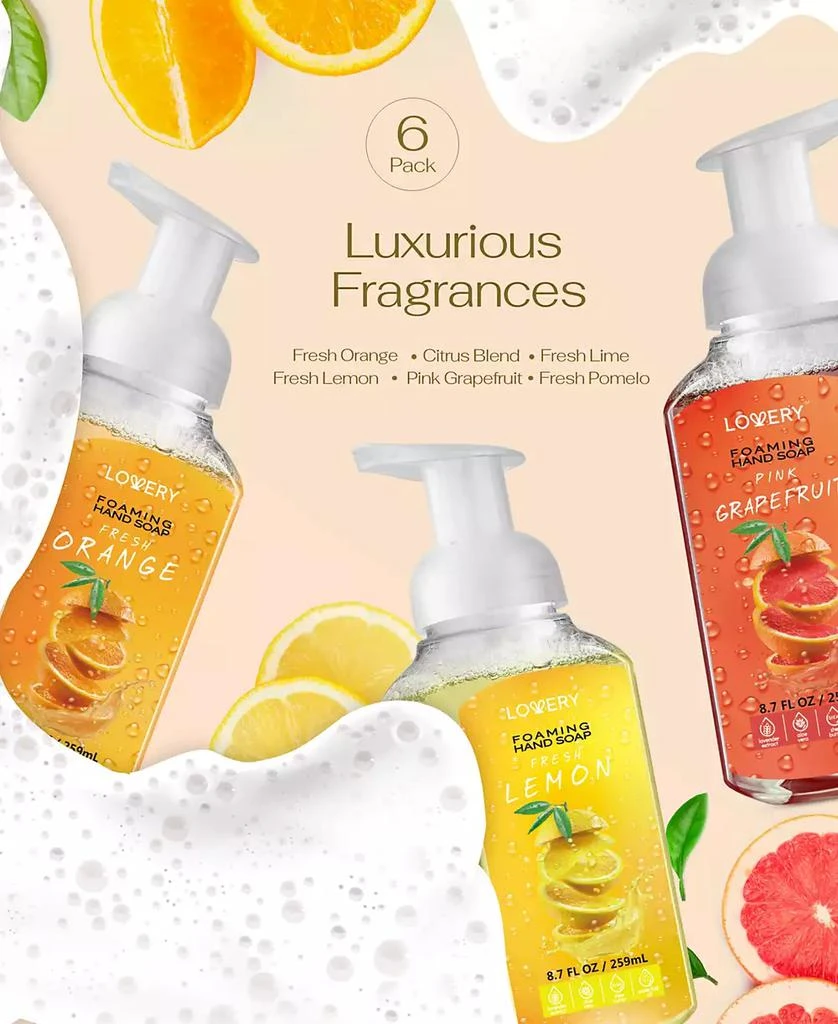 商品Lovery|Hand Foaming Soap in Citrus Blend, Lemon, Orange, Pomelo, Lime, Pink Grapefruit, Moisturizing Hand Soap - Hand Wash Set, 6 Piece,价格¥300,第2张图片详细描述