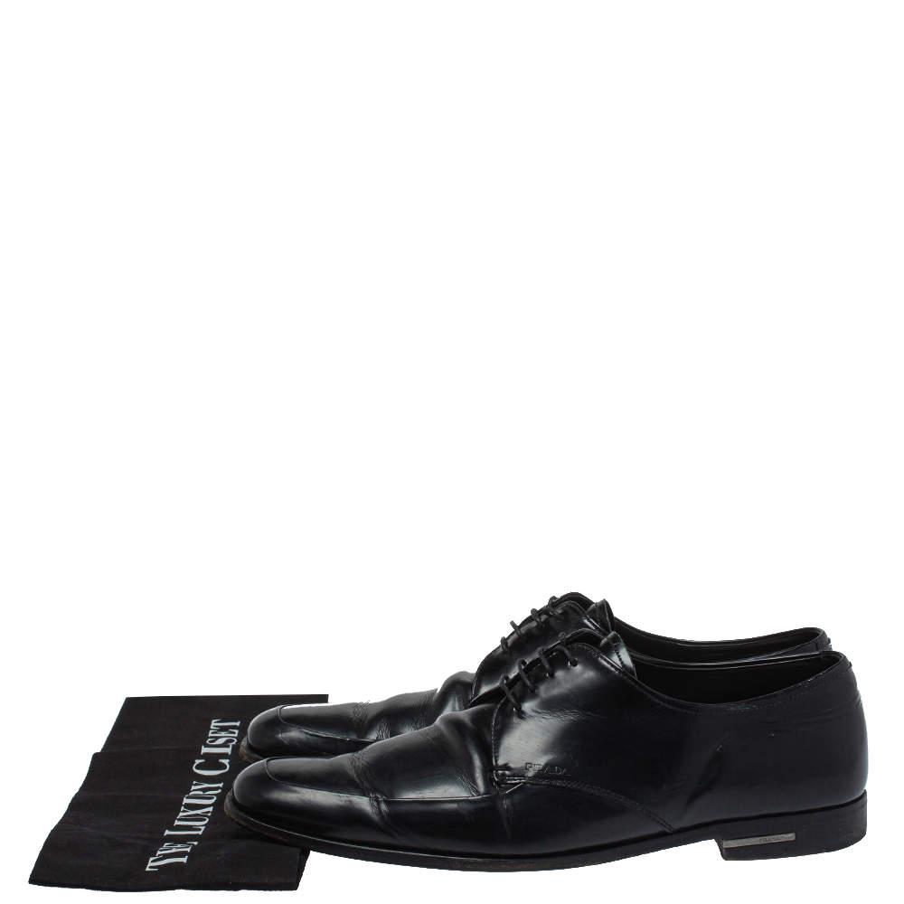 Prada Black Leather Lace Up Derby Size 43商品第8张图片规格展示