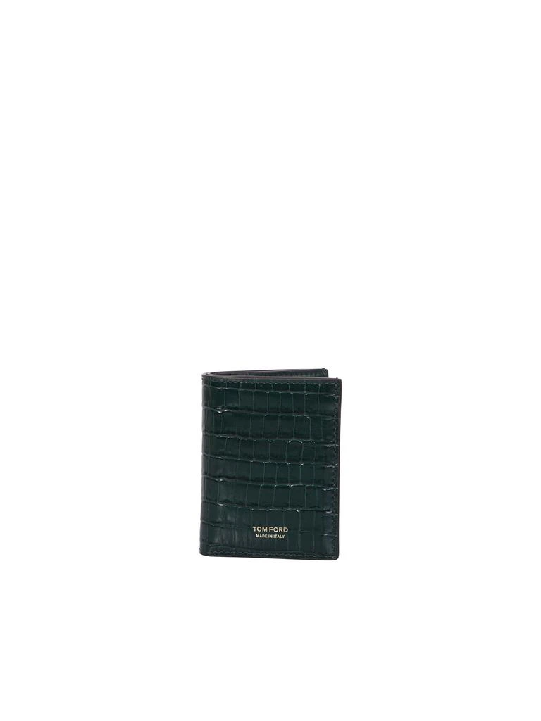 商品Tom Ford|TOM FORD TOM FORD CROCODILE EFFECT CARD HOLDER. DESIGN WITH A GLOSSY FINISH, PRACTICAL AND REFINED,价格¥2759,第1张图片