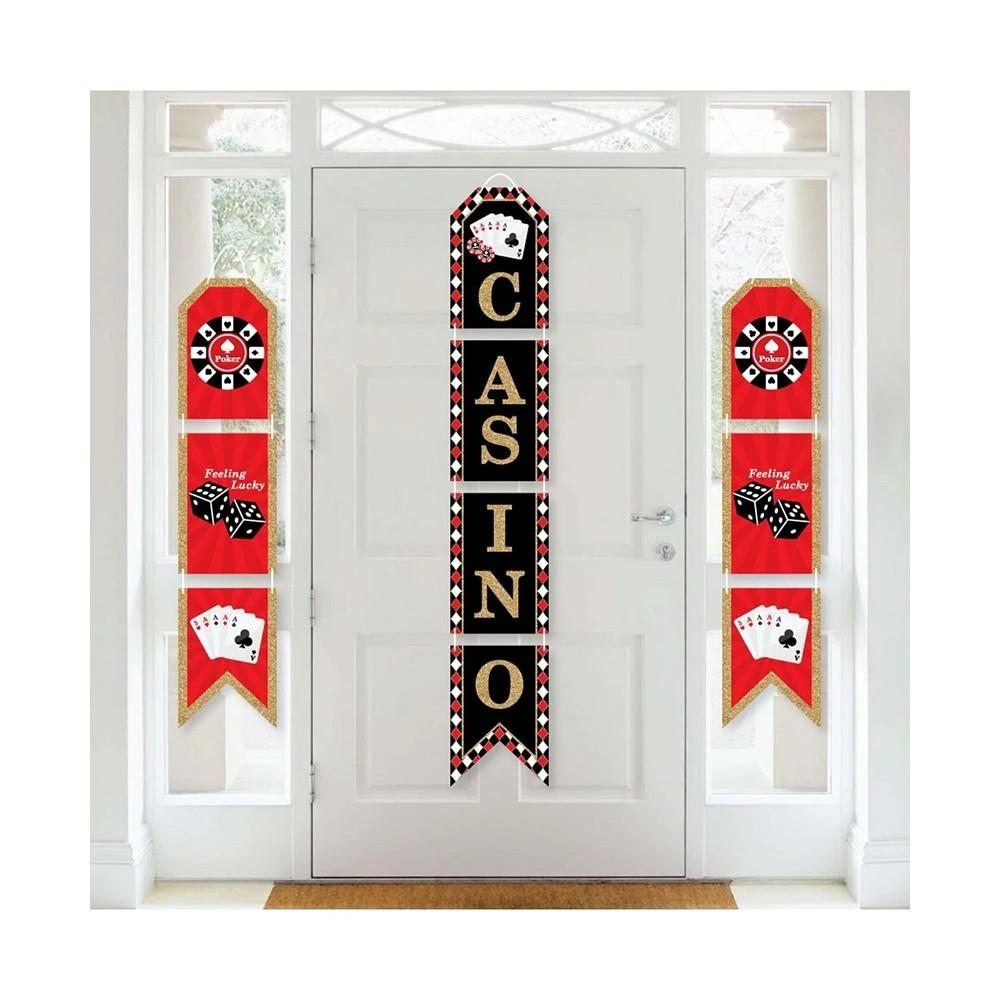 商品Big Dot of Happiness|Las Vegas - Hanging Vertical Paper Door Banners - Casino Party Indoor Door Decor,价格¥157,第1张图片