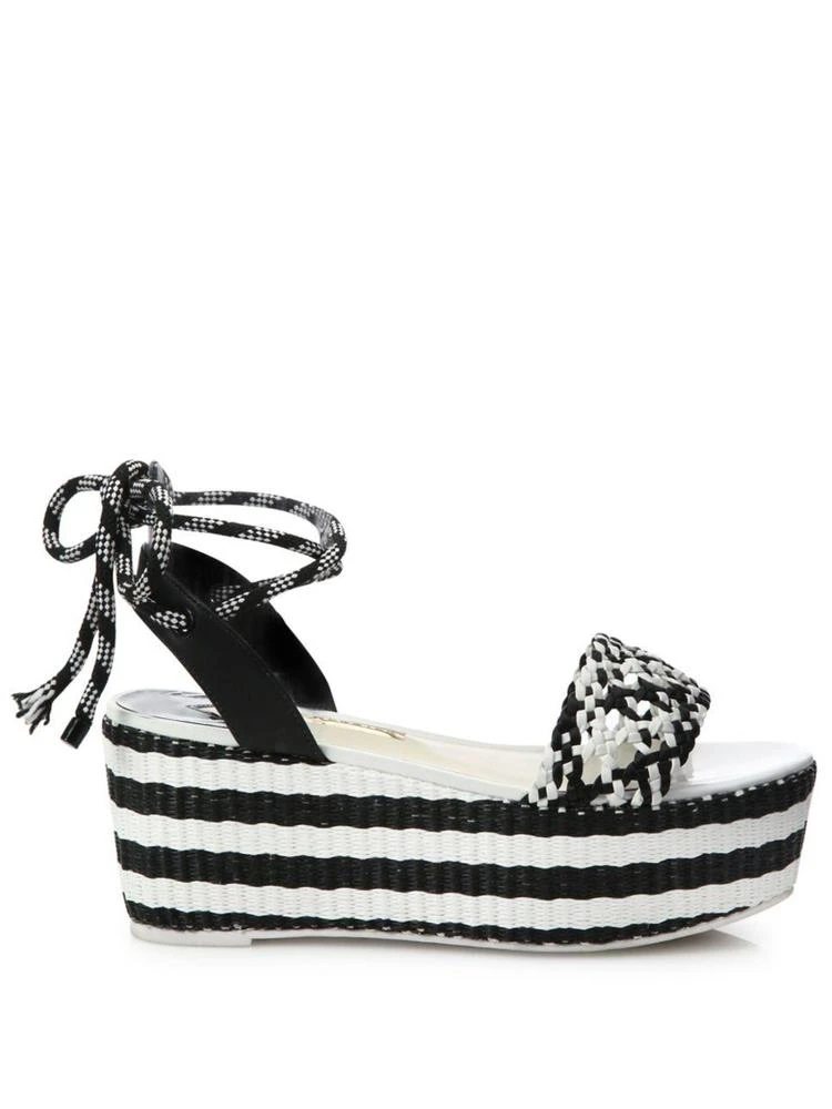 商品Sophia Webster|Naomi Woven Leather Platform Espadrille Ankle-Tie Sandals,价格¥1577,第5张图片详细描述