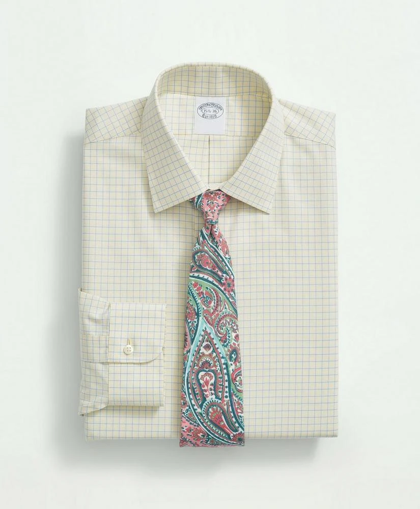商品Brooks Brothers|Stretch Supima® Cotton Non-Iron Royal Oxford Ainsley Collar, Windowpane Dress Shirt,价格¥469,第1张图片
