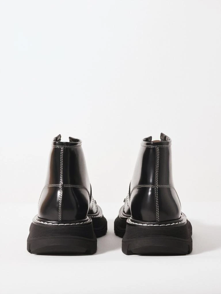 商品Alexander McQueen|Tread Slick contrast-stitch leather boots,价格¥7889,第4张图片详细描述