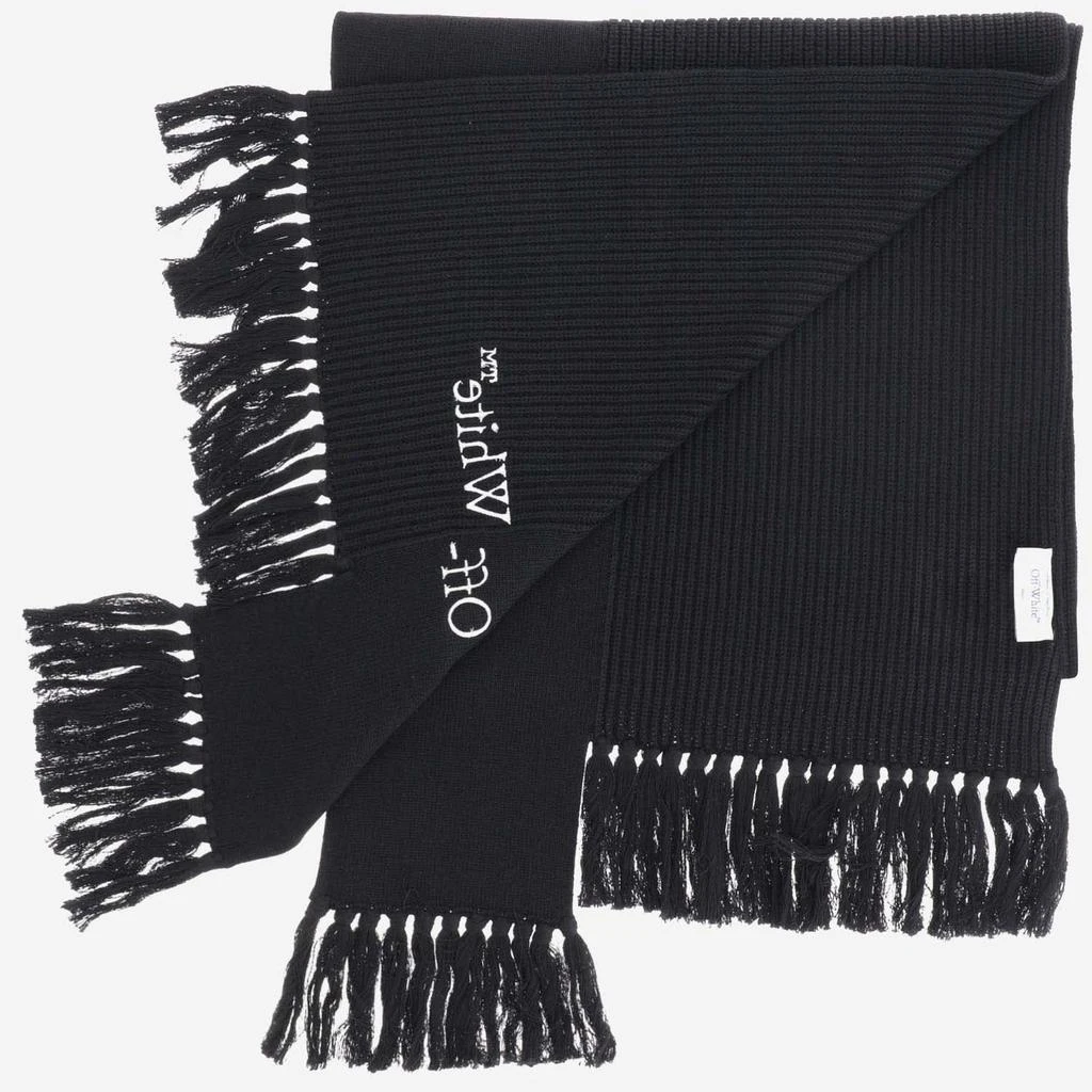 商品Off-White|Asymmetrical Cotton And Cashmere Blend Scarf,价格¥2187,第2张图片详细描述