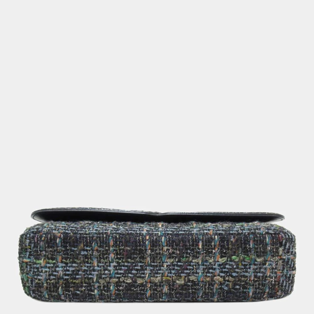 商品[二手商品] Chanel|Chanel Blue Tweed  CC Filigree Flap Chain Shoulder Bag,价格¥36229,第4张图片详细描述