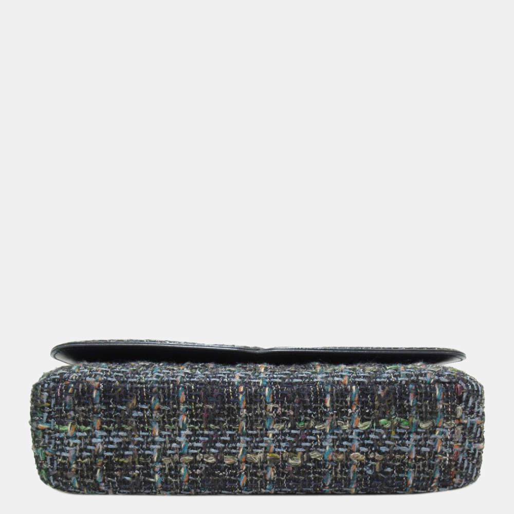 商品[二手商品] Chanel|Chanel Blue Tweed  CC Filigree Flap Chain Shoulder Bag,价格¥34439,第6张图片详细描述