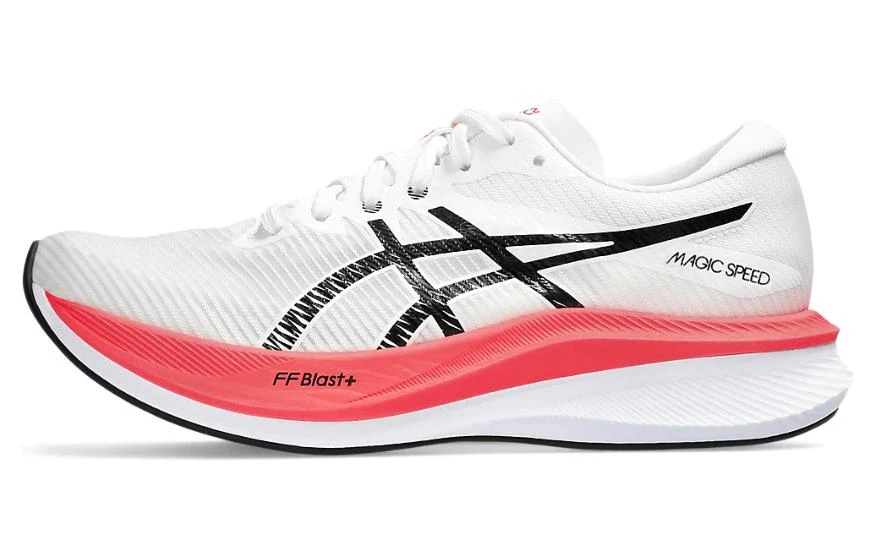 商品[国内直发] Asics|Magic Speed 3.0 舒适轻便 织物合成革 低帮 休闲跑步鞋 女款 白黑粉,价格¥1061,第1张图片