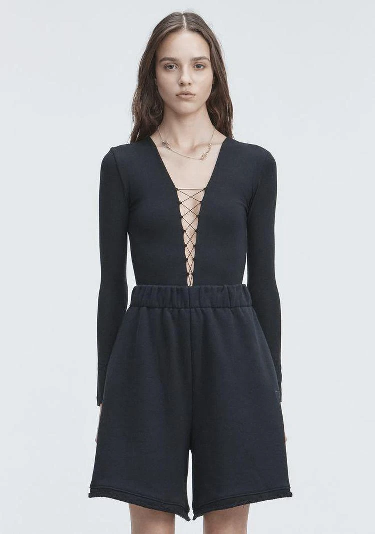 商品Alexander Wang|LACE UP LONG SLEEVE BODYSUIT,价格¥482,第3张图片详细描述