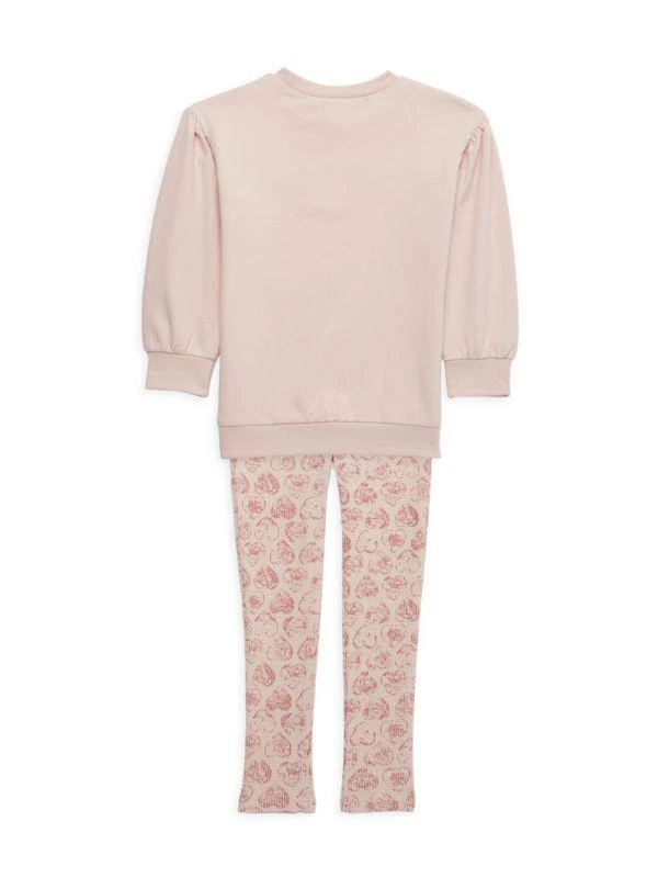 商品Calvin Klein|​Little Girl’s 2-Piece Logo Sweatshirt & Leggings Set,价格¥161,第2张图片详细描述