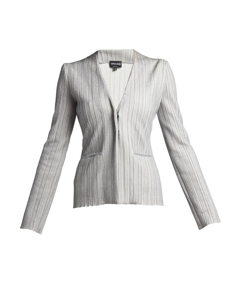 商品Giorgio Armani|Metallic Plisse Knit Jacket,价格¥15705,第4张图片详细描述