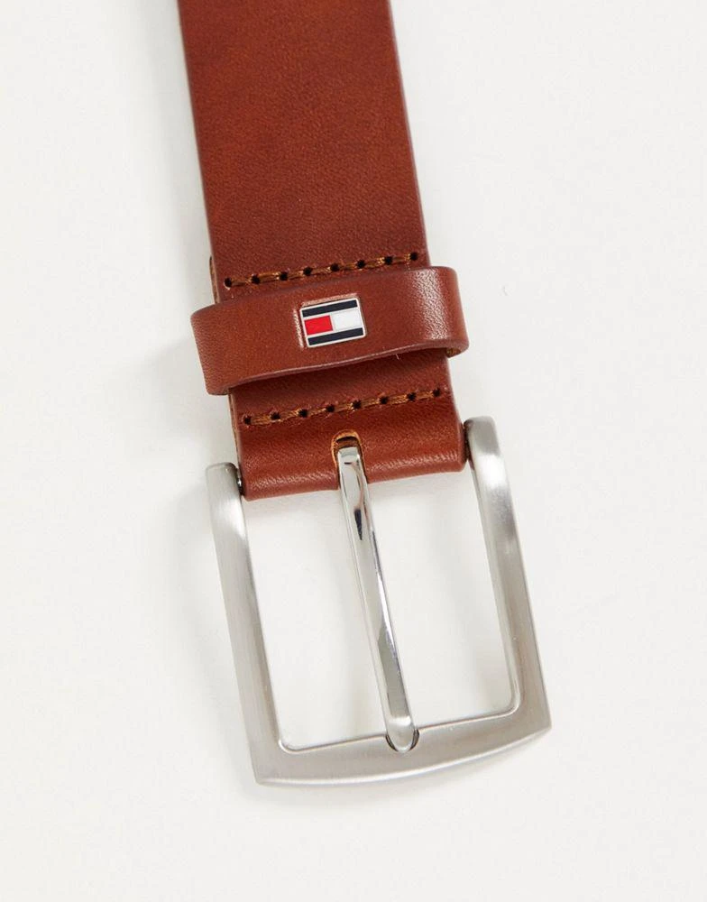 商品Tommy Hilfiger|Tommy Hilfiger new denton 3.5cm leather belt in dark tan,价格¥432,第4张图片详细描述