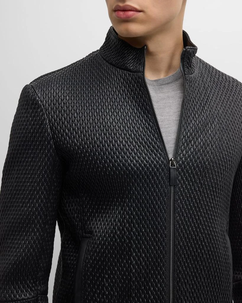 商品Emporio Armani|Men's Textured Leather Jacket,价格¥9879,第5张图片详细描述