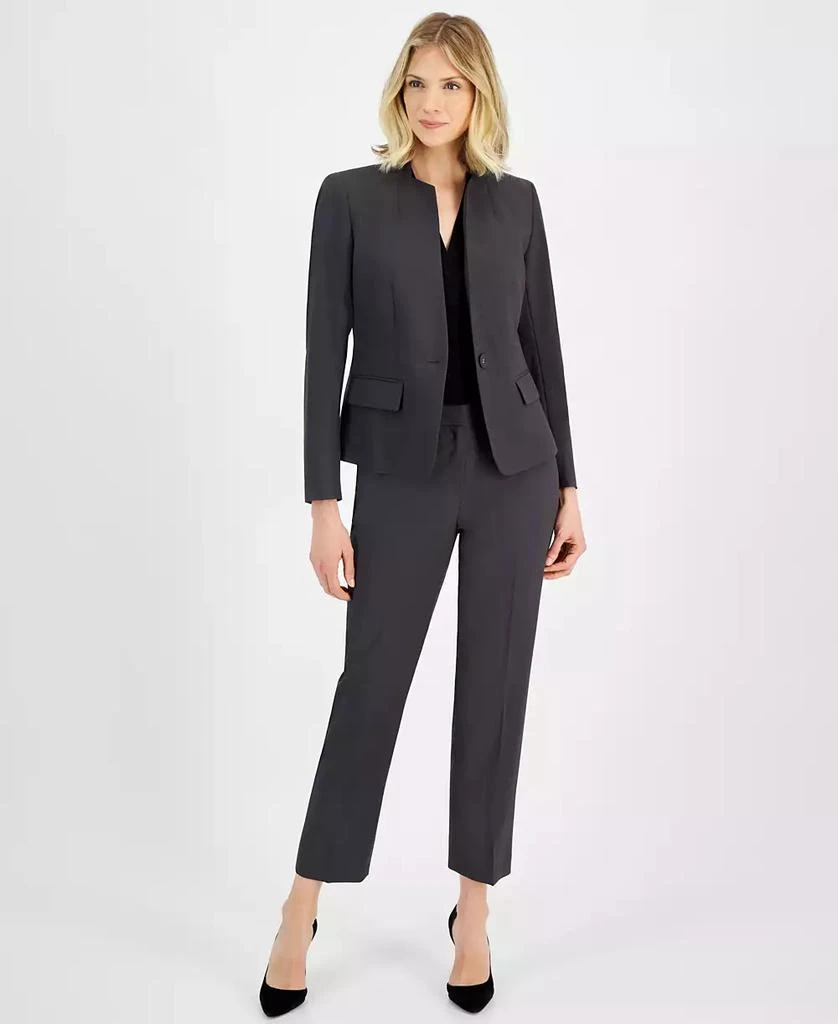 商品Le Suit|Single-Button Blazer and Slim-Fit Pantsuit, Regular and Petite Sizes,价格¥674,第3张图片详细描述