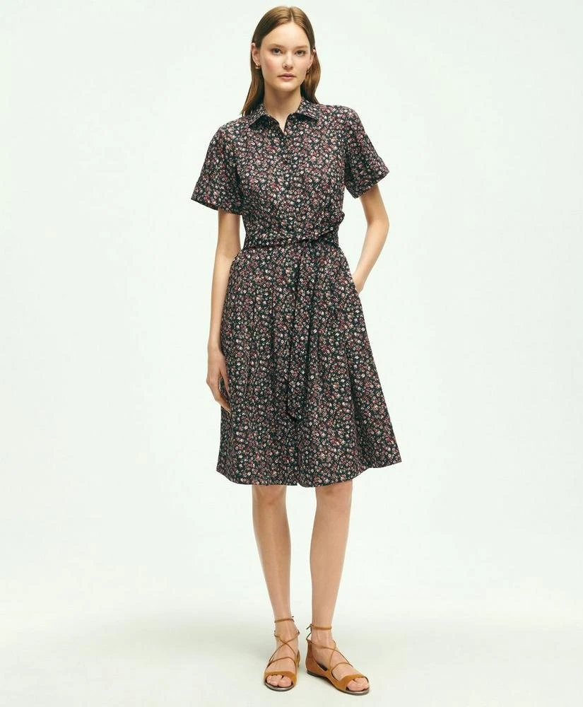 商品Brooks Brothers|Cotton Floral Print Shirt Dress,价格¥787,第1张图片
