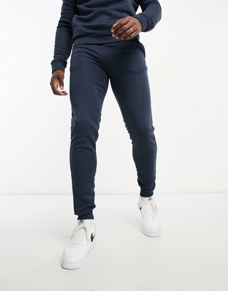商品Don't Think Twice|DTT Tall half zip sweatshirt & jogger tracksuit set in navy,价格¥292,第4张图片详细描述