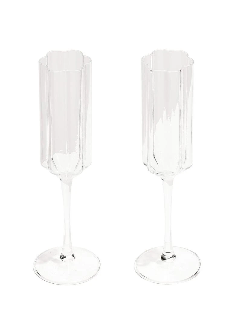 商品FAZEEK|Set Of 2 Clear Wave Flutes,价格¥832,第1张图片
