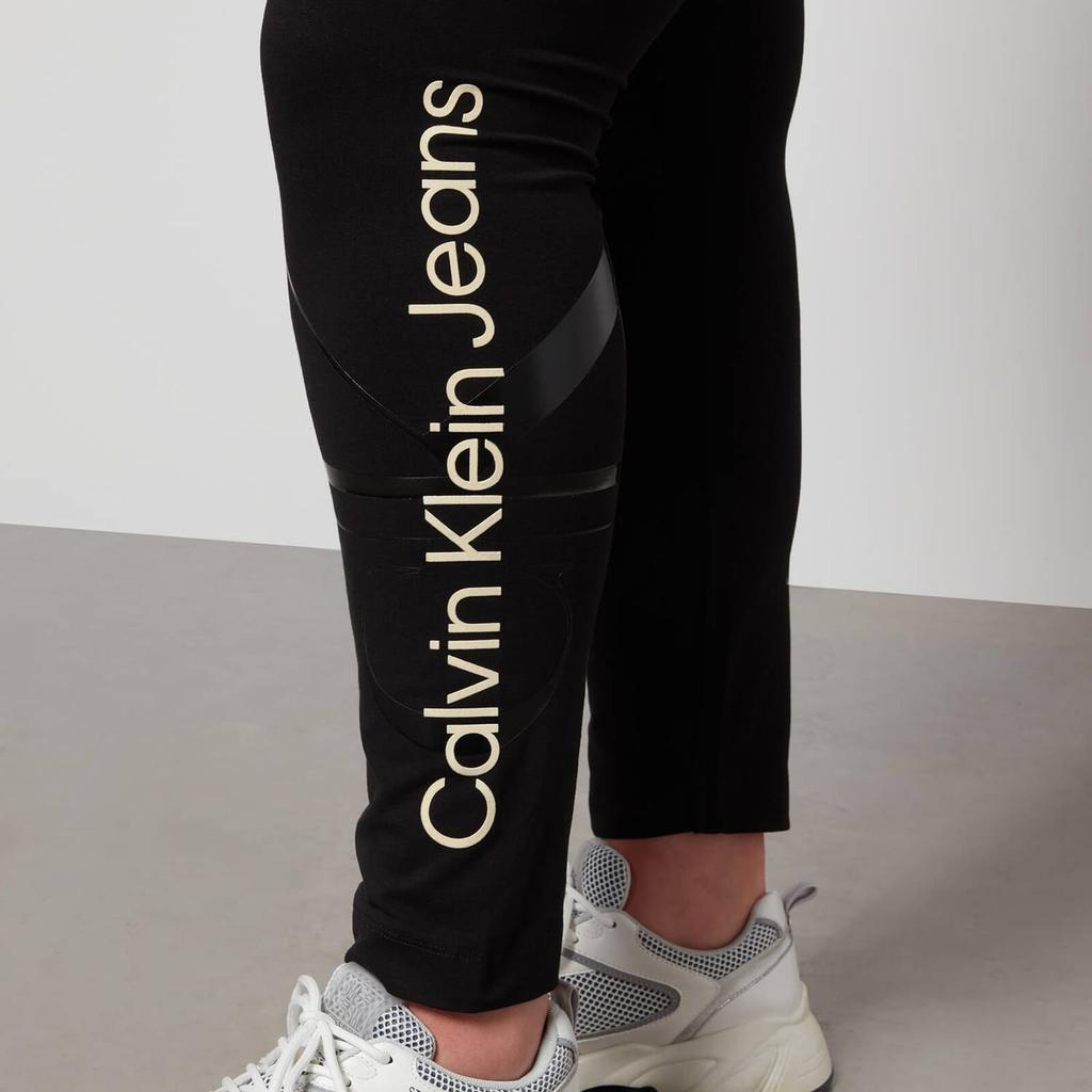 Calvin Klein Jeans Women's Plus Glossy Monogram Leggings - Ck Black商品第4张图片规格展示