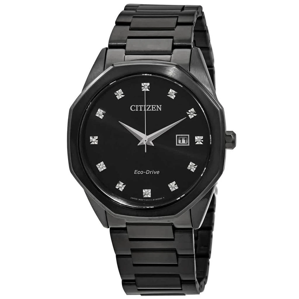 商品Citizen|Eco-Drive Octagon Diamond Black Dial Watch BM7495-59G,价格¥1995,第1张图片