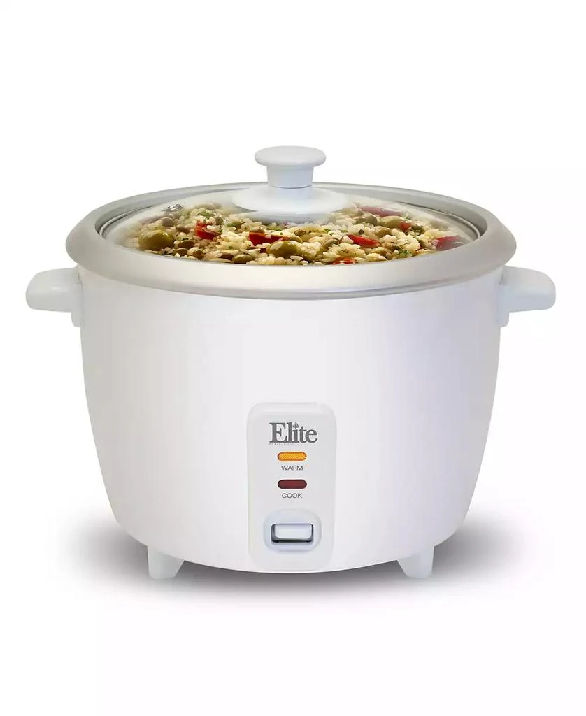 商品Elite Gourmet|Elite Cuisine 6-Cup Rice Cooker with Glass Lid and Keep Warm Function, Makes Stews, Grains, Hot Cereals,价格¥186,第1张图片