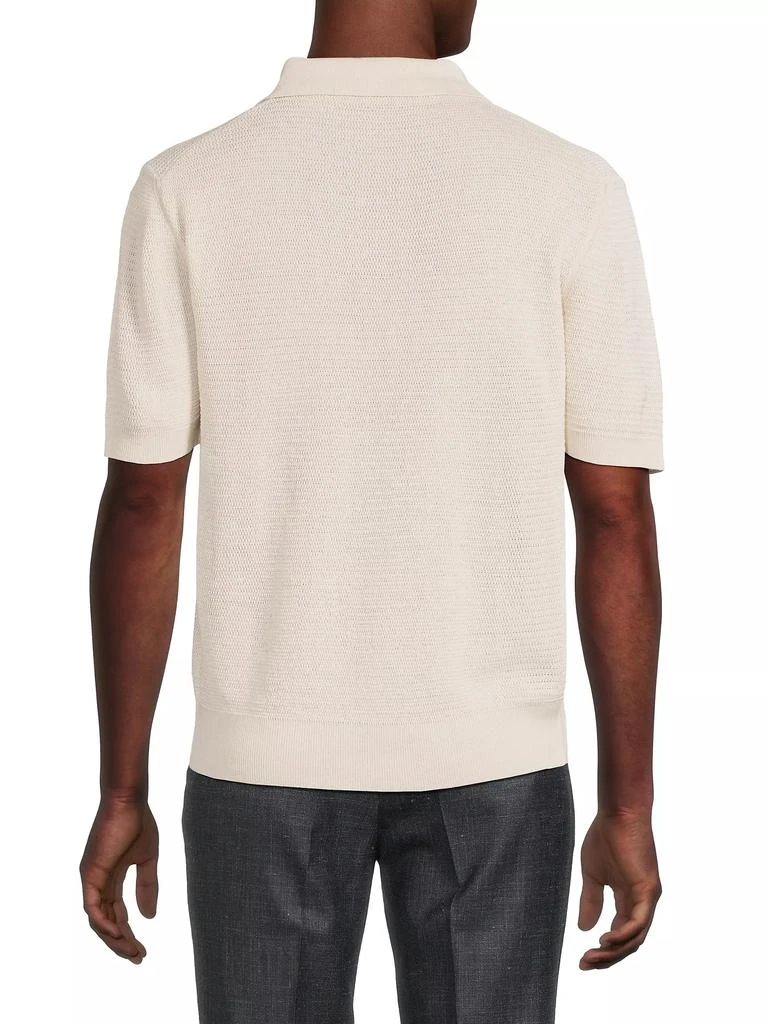 商品Isaia|Textured Silk-Linen Polo Shirt,价格¥7421,第5张图片详细描述
