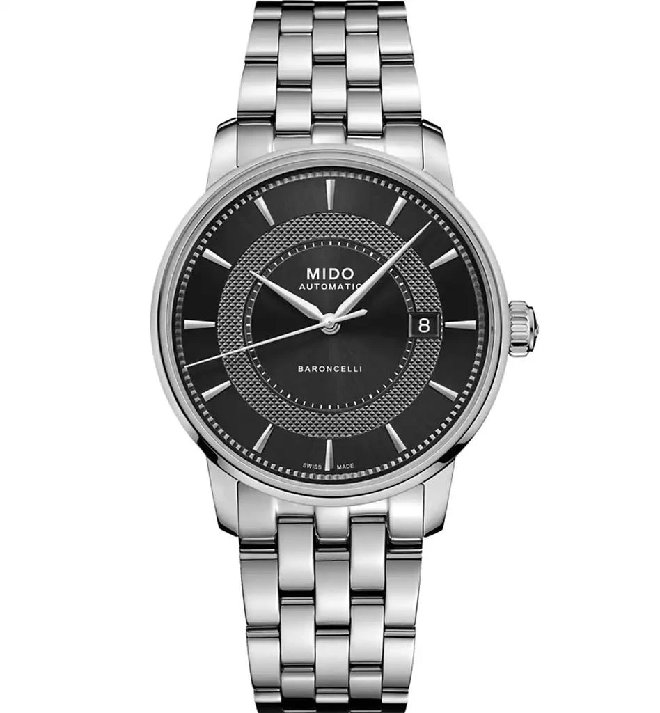 商品MIDO|Men's Swiss Automatic Baroncelli Signature Stainless Steel Bracelet Watch 39mm,价格¥7251,第1张图片