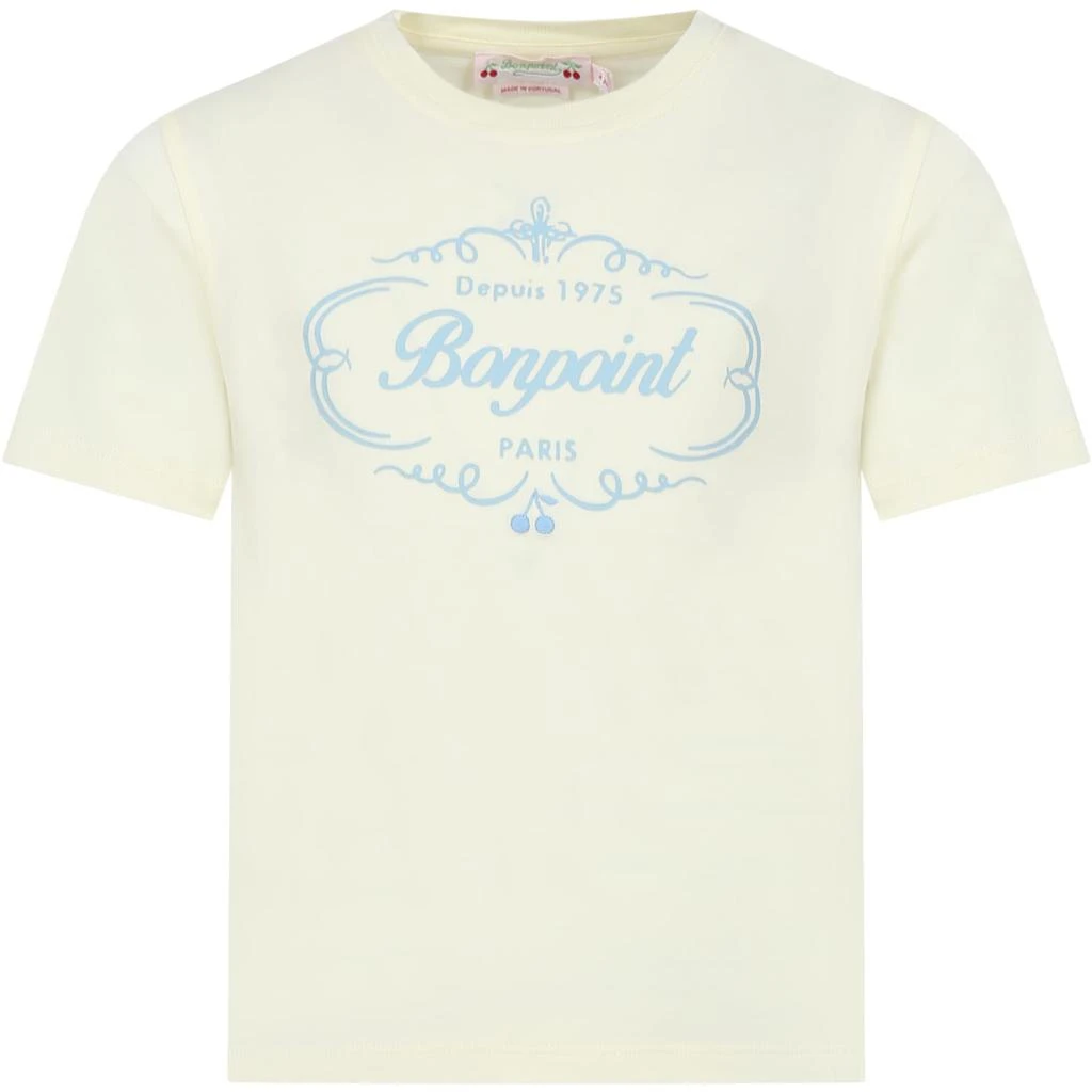 商品Bonpoint|Ivory T-shirt For Girl With Logo,价格¥773,第1张图片