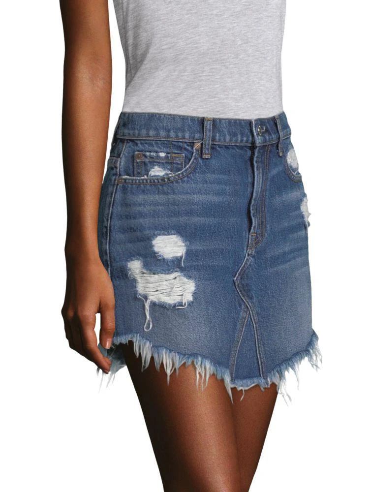 商品7 For All Mankind|Distressed Denim Skirt,价格¥317,第3张图片详细描述