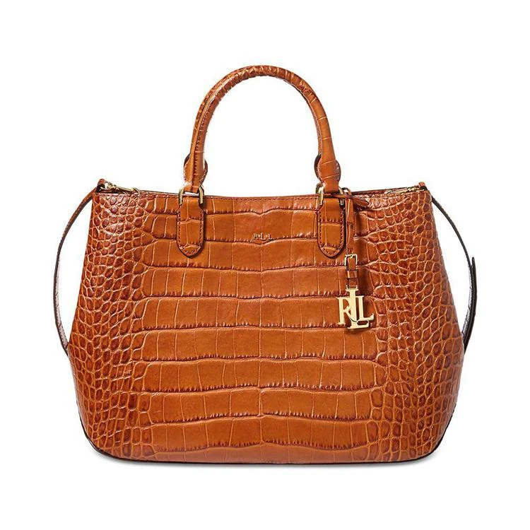 商品Ralph Lauren|Croc-Embossed Extra-Large Sabine Satchel,价格¥1324,第1张图片